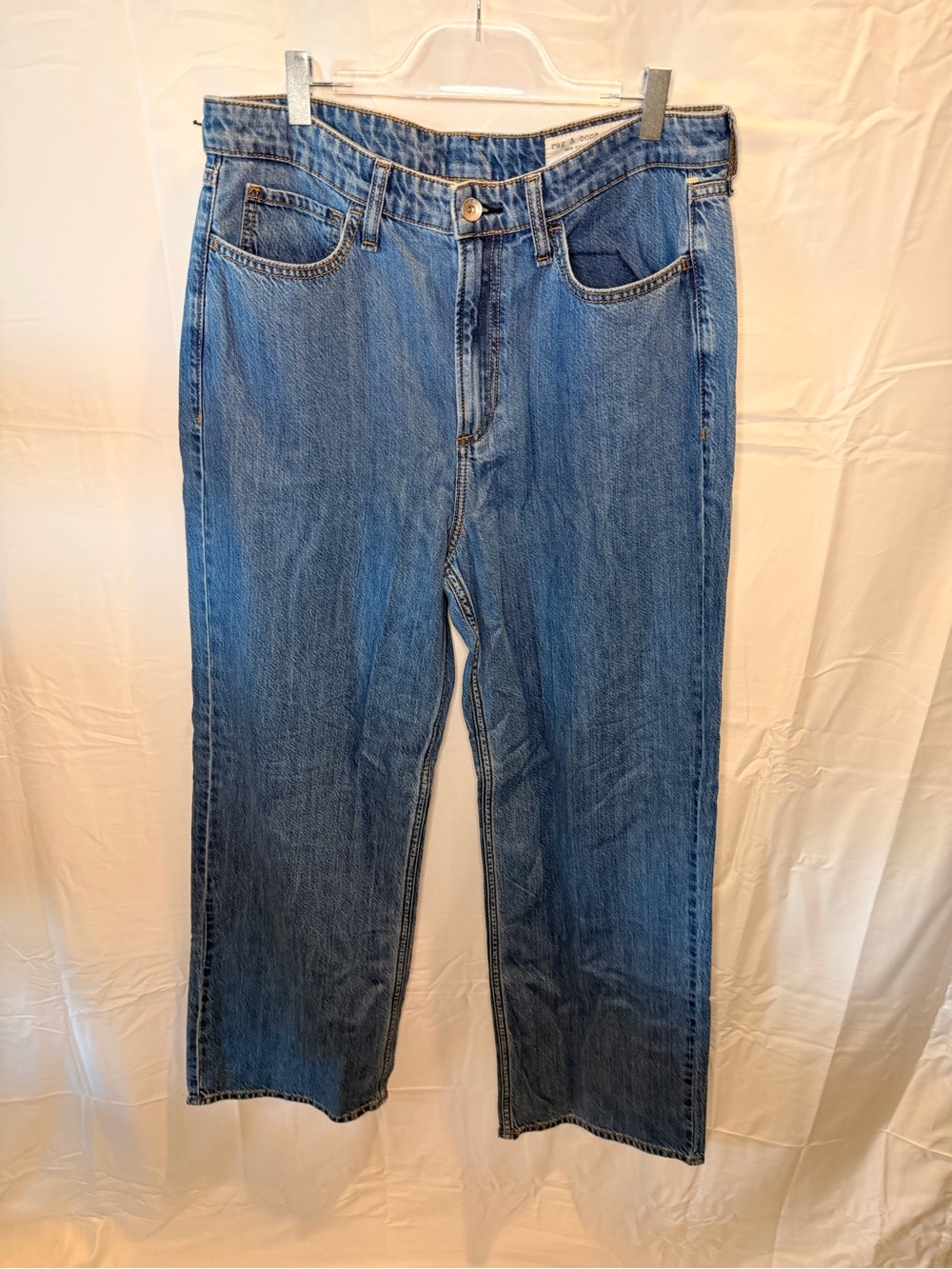 rag & bone Women's Wide-Leg Denim Jeans in Medium Blue